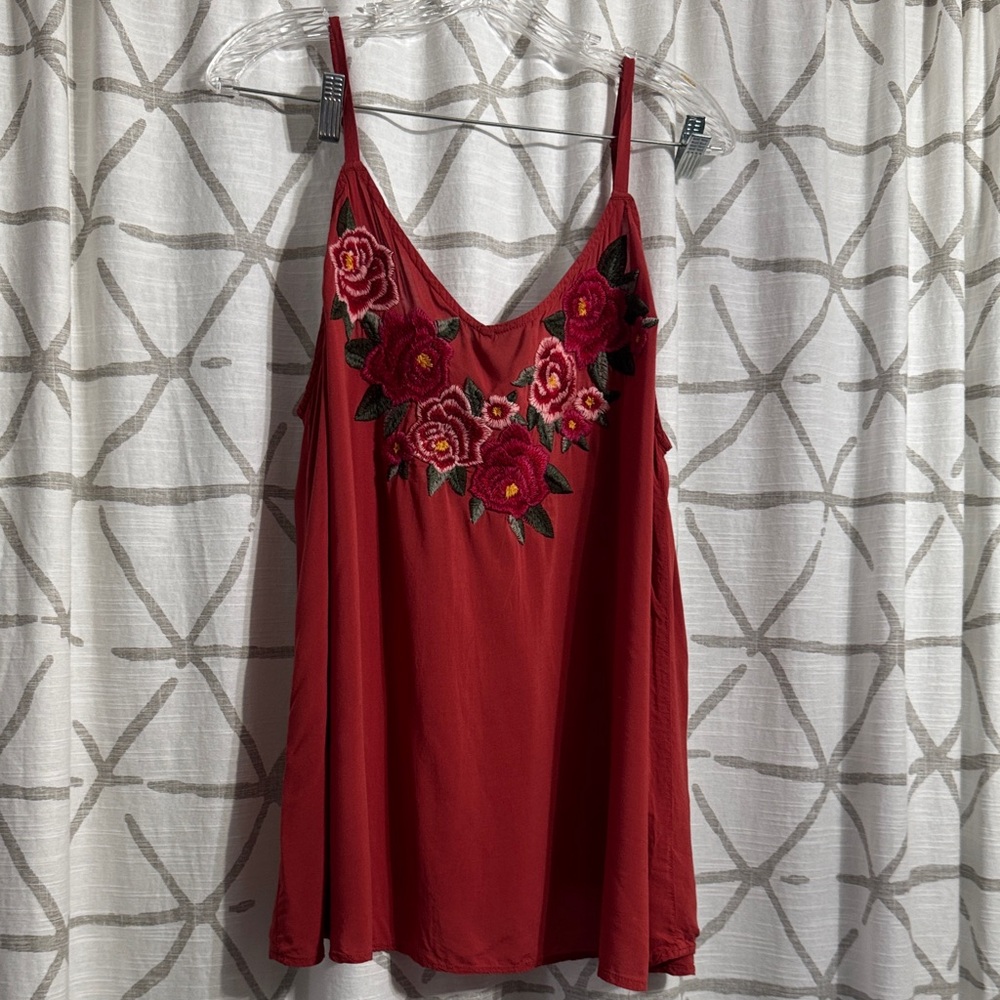 Torrid Embroidered Floral Tank Top